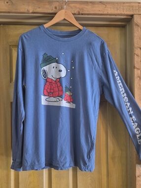 American Eagle Super Soft Long Sleeve Snoopy And Woodstock Tshirt Standard Fit L